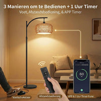 Rotan vloerlamp