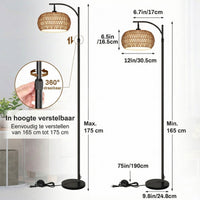 Vloerlamp Rotan - Dimbaar met App & Afstandsbediening