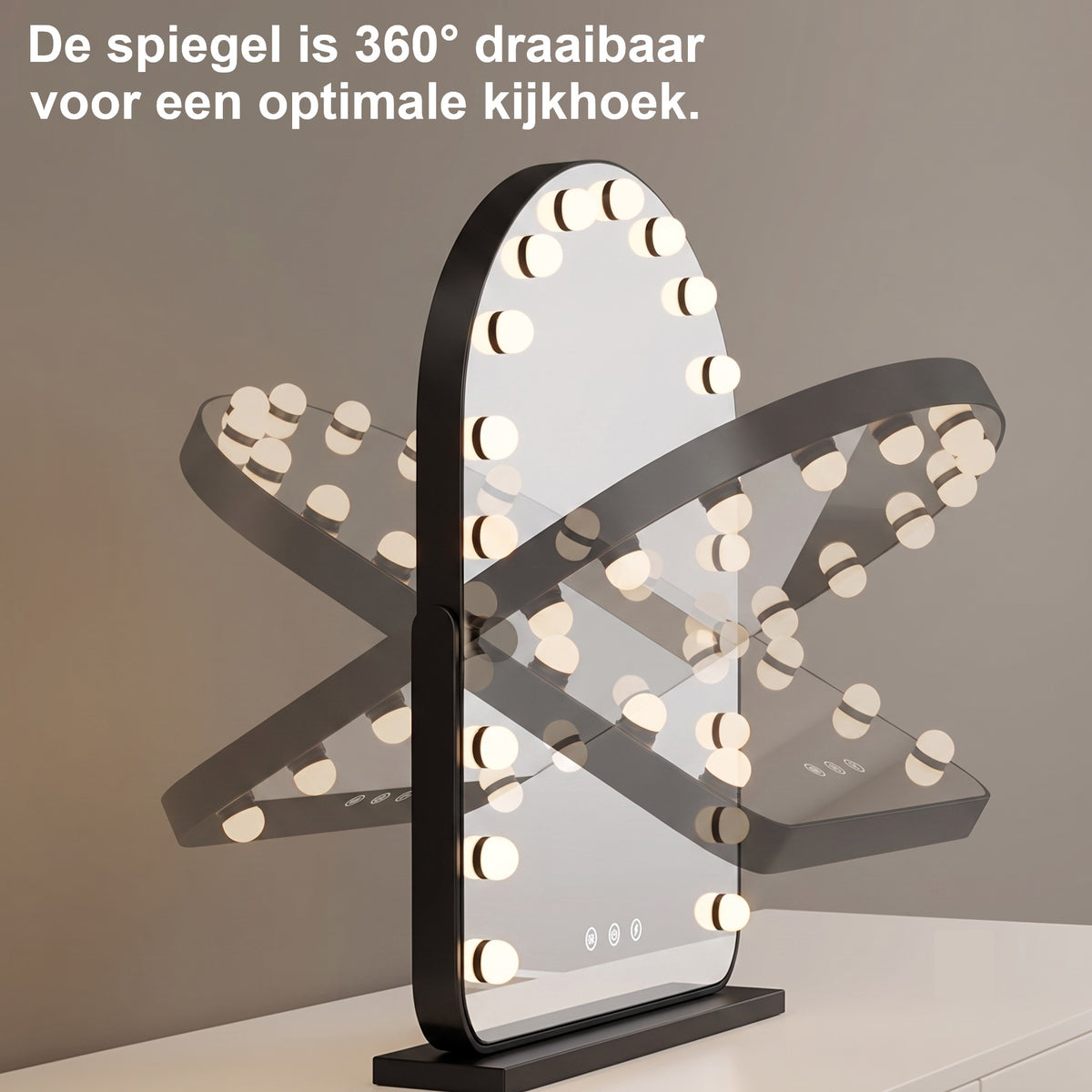 ollywood make-up spiegel met LED verlichting 50x70cm