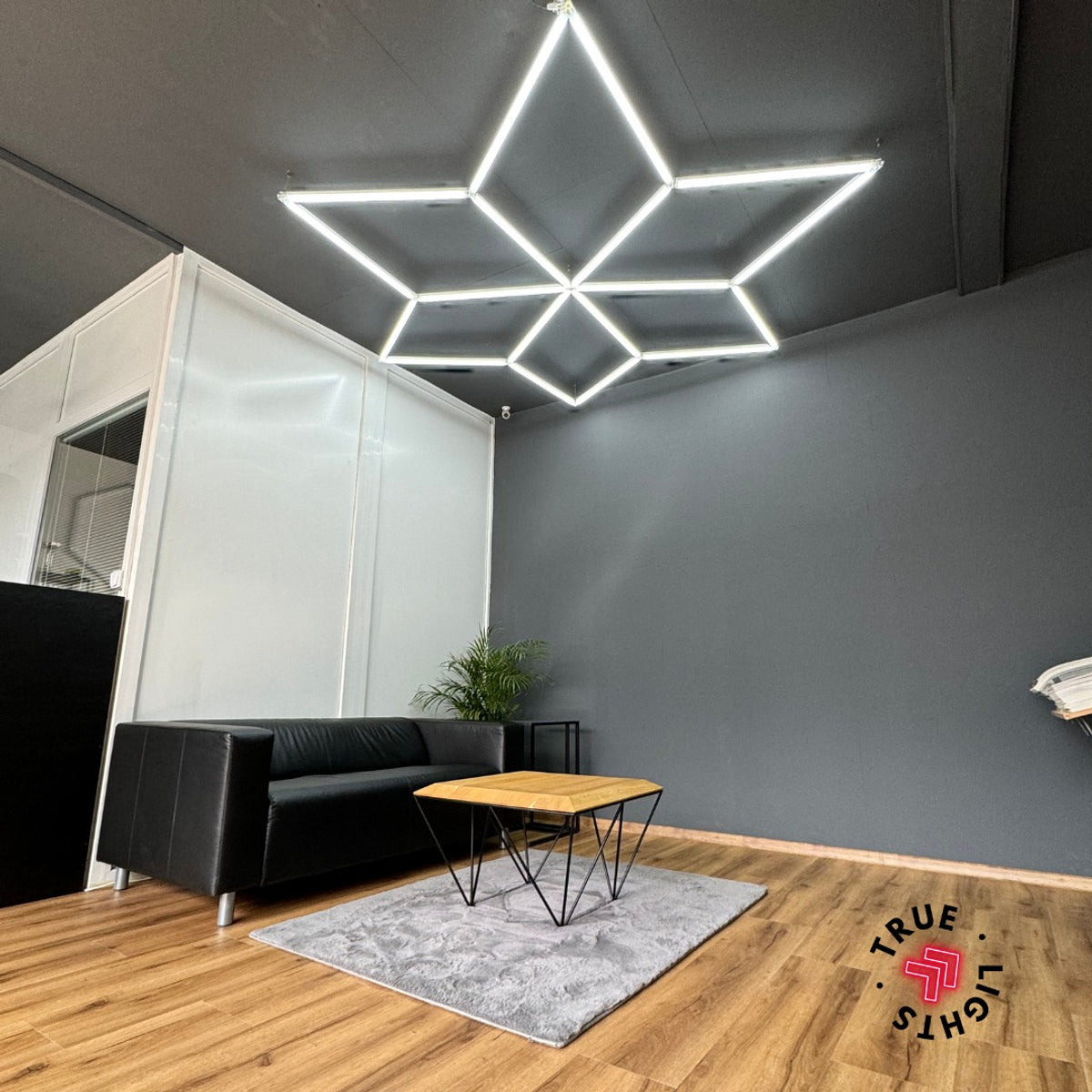 Hexagon plafond verlichting