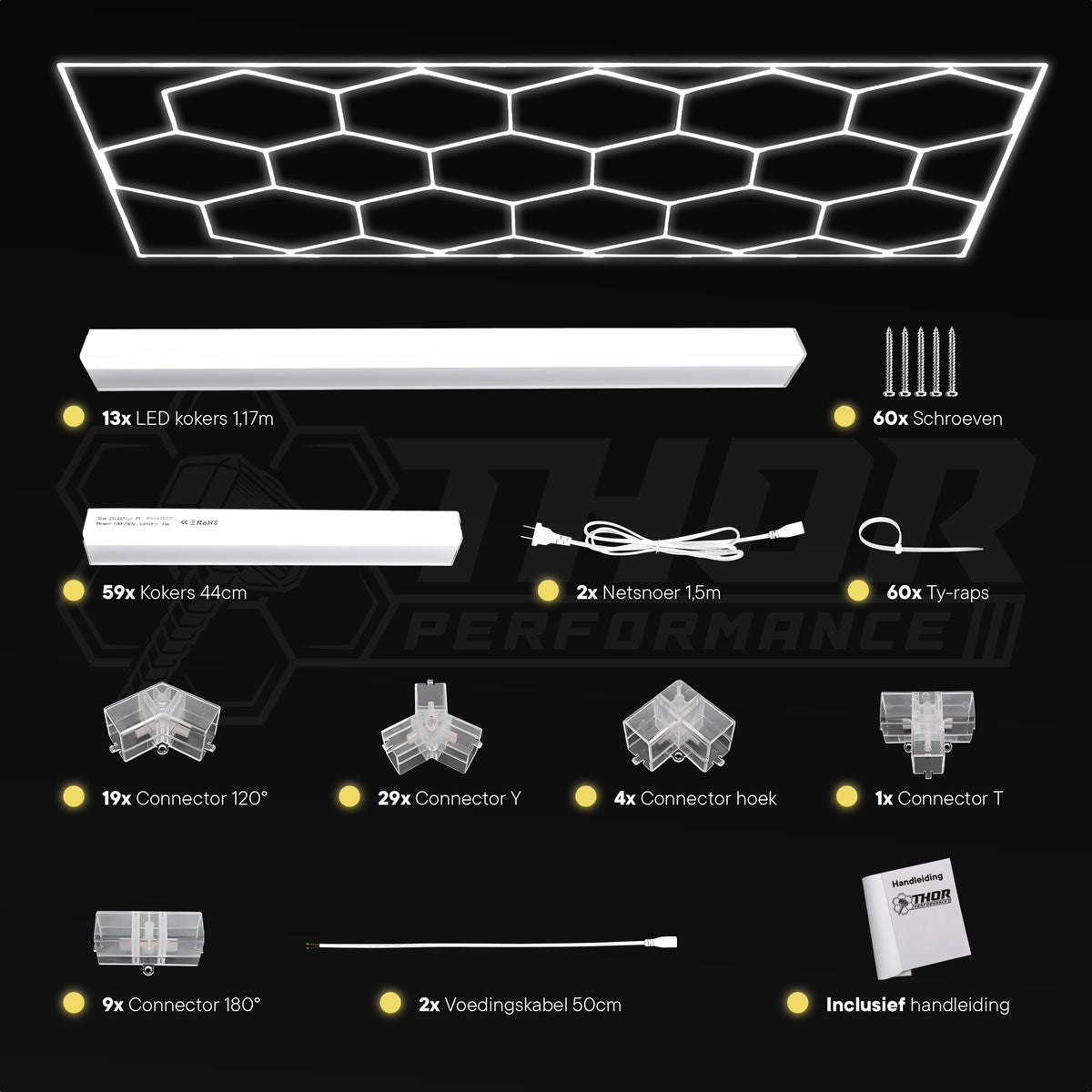 Hexagon plafond verlichting
