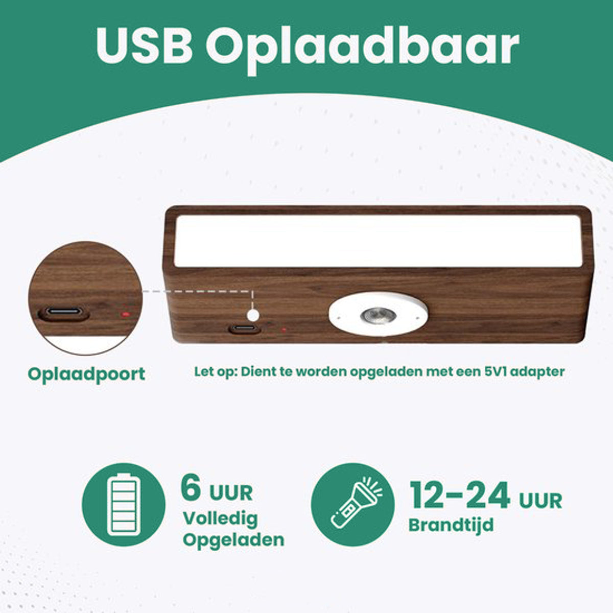 Draadloze Wandlamp – Oplaadbare Kastverlichting Touchbediening