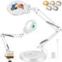 Loeplamp met led verlichting - 5x vergrootglas met klem & voet