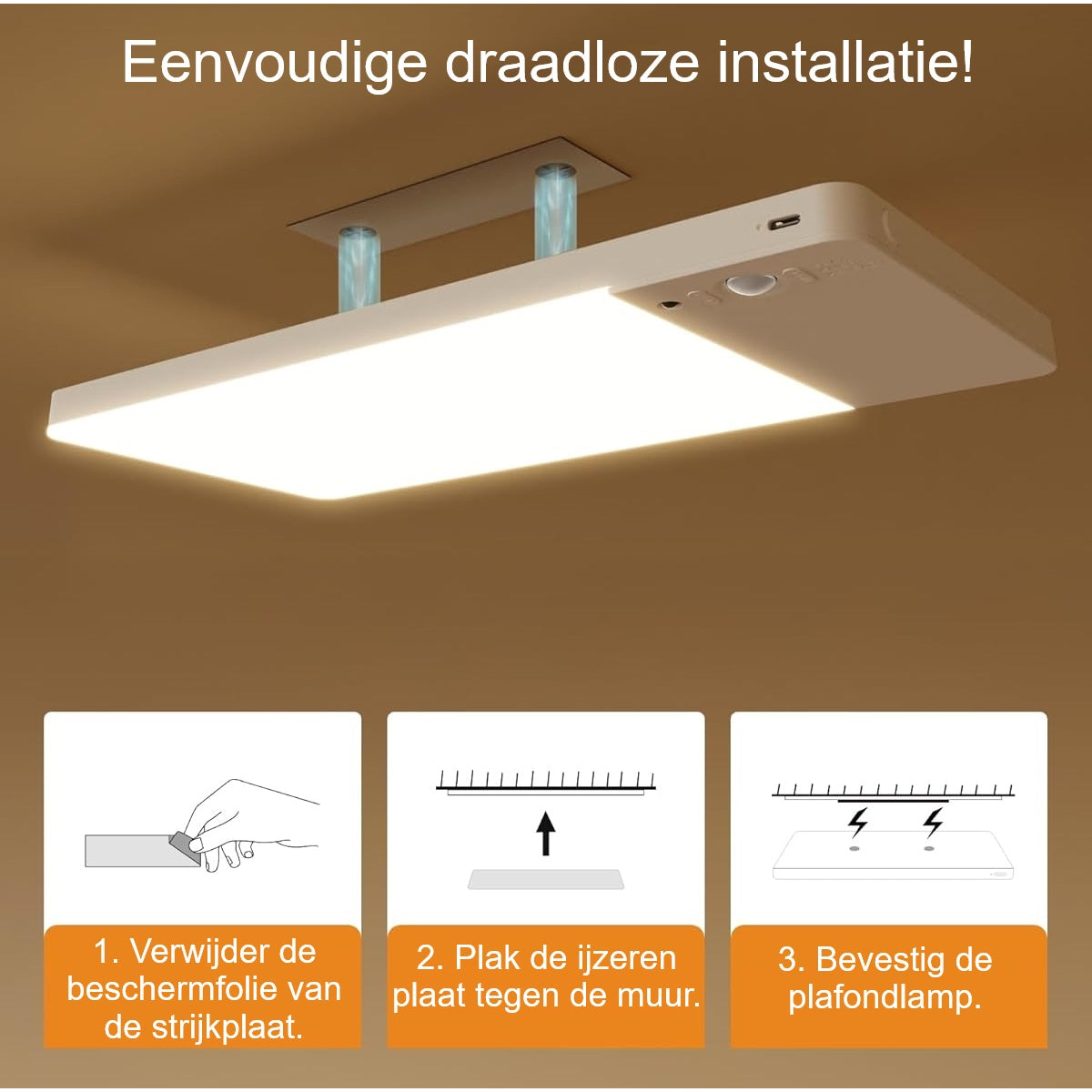 Plafondlamp sensor oplaadbaar