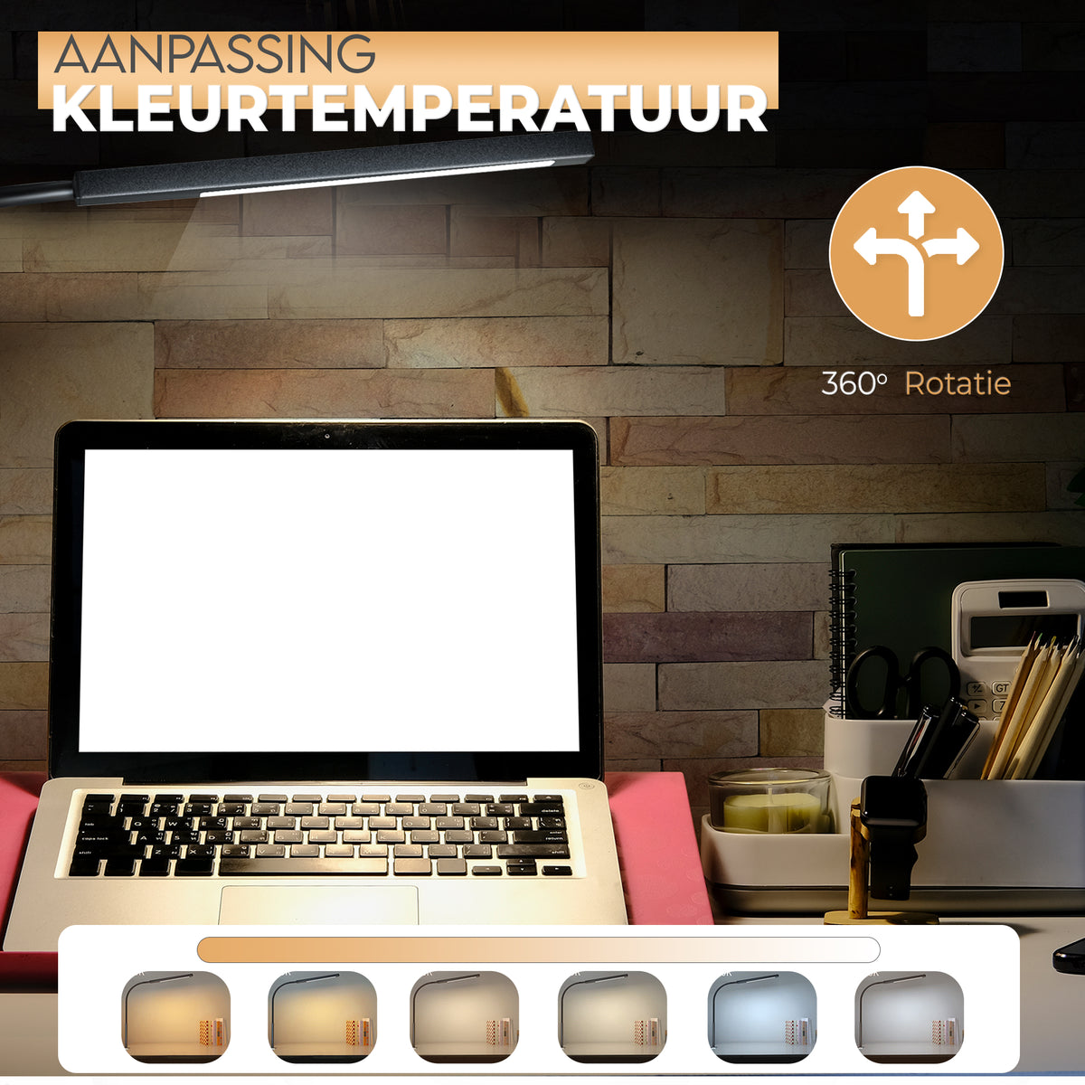 Bureaulamp met klem