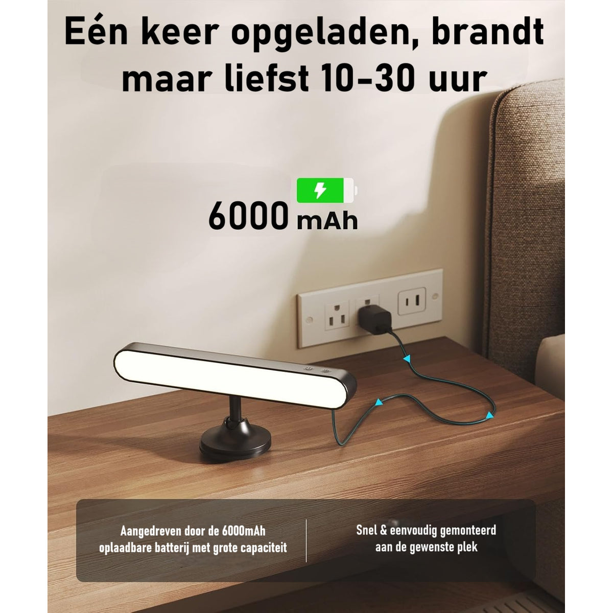 Draadloze wandlamp