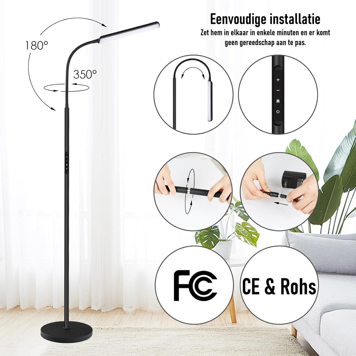 LED Vloerlamp Dimbaar