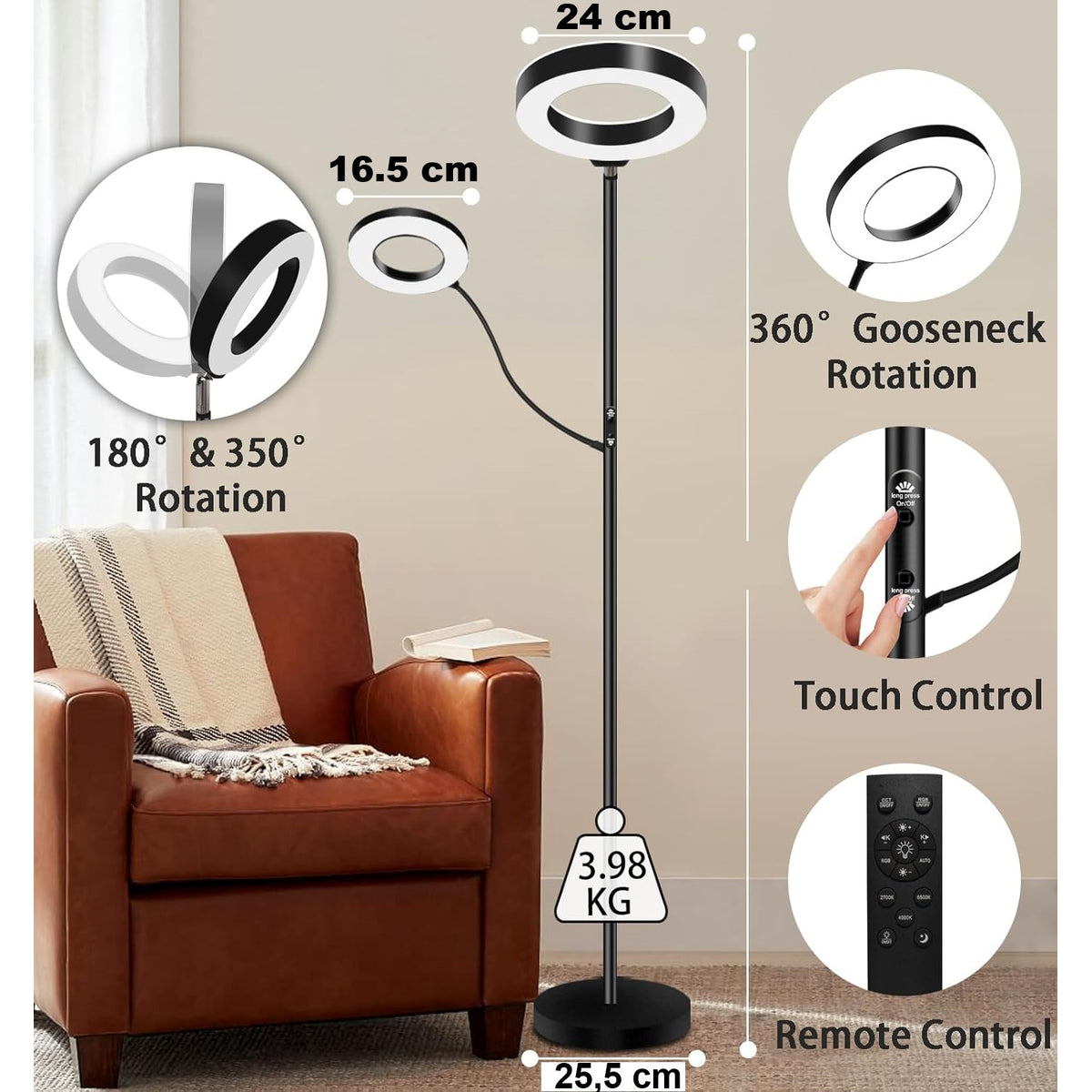 Led vloerlamp me leeslamp
