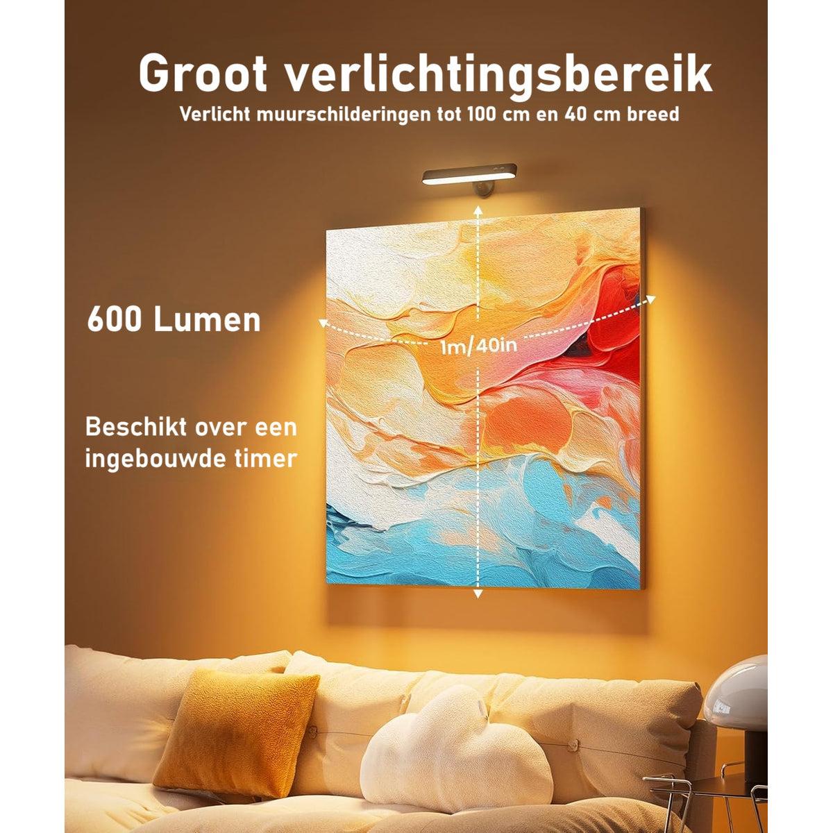 Draadloze wandlamp