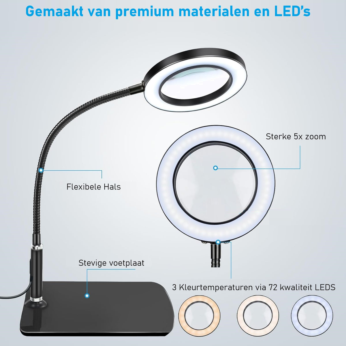 Loeplamp – 5x Vergroting & Dimbaar Licht