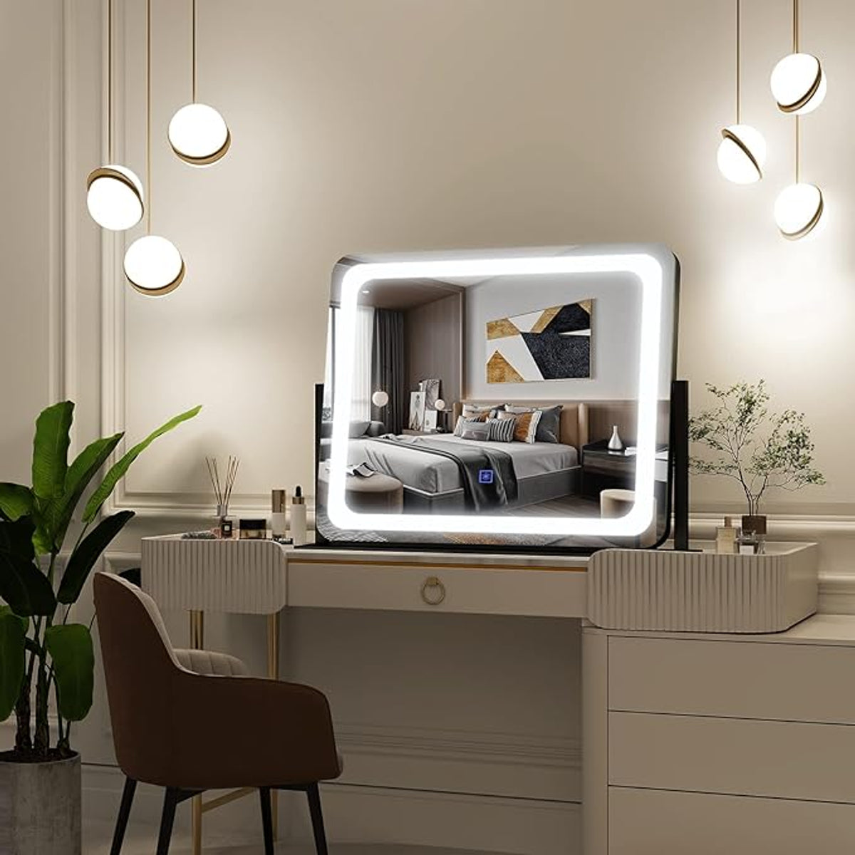 make-upspiegel met verlichting