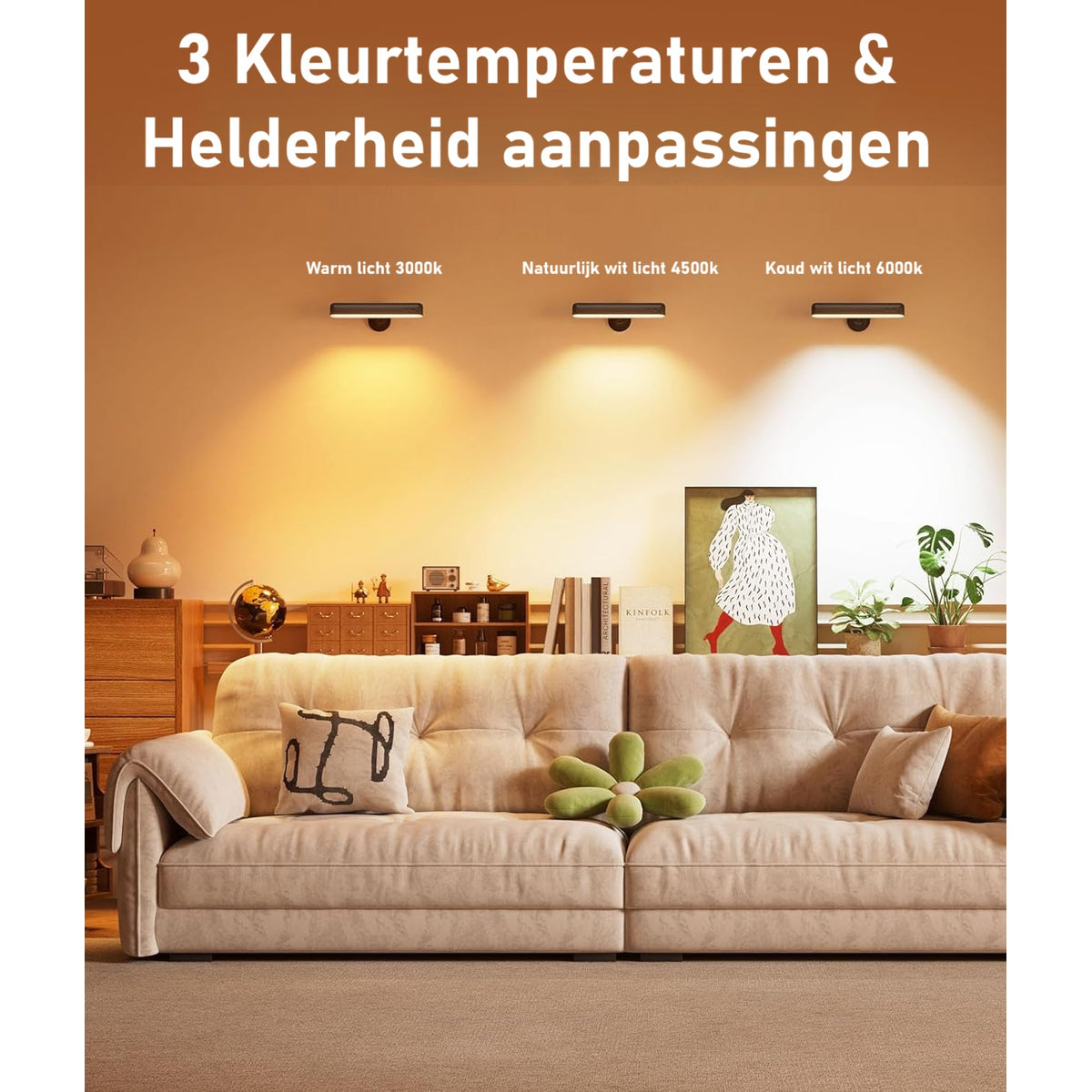 Draadloze wandlamp