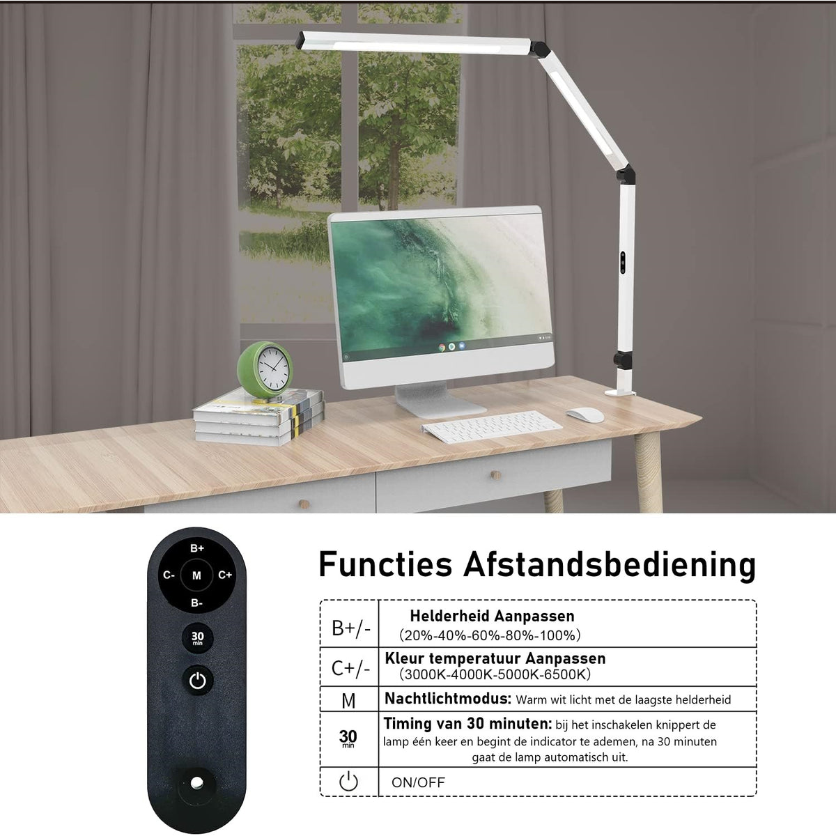 Bureaulamp met klem