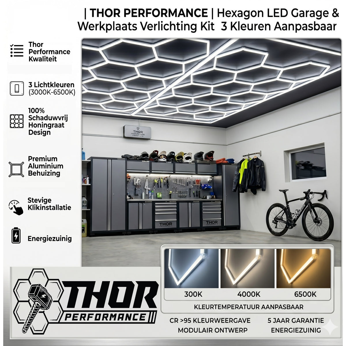 LED hexagon garage verlichting