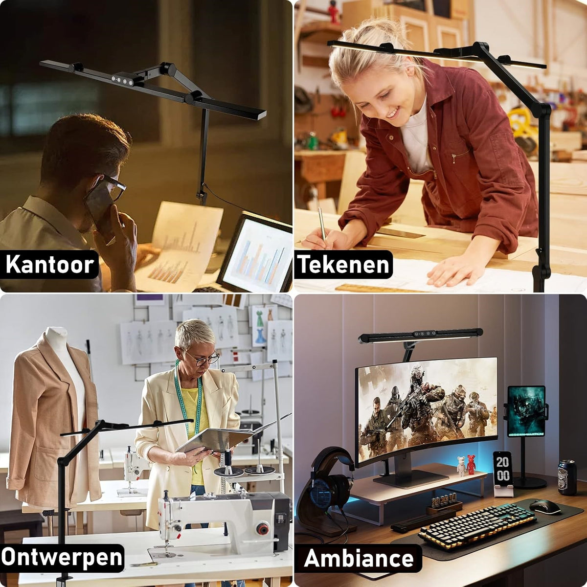 Bureaulamp met klem