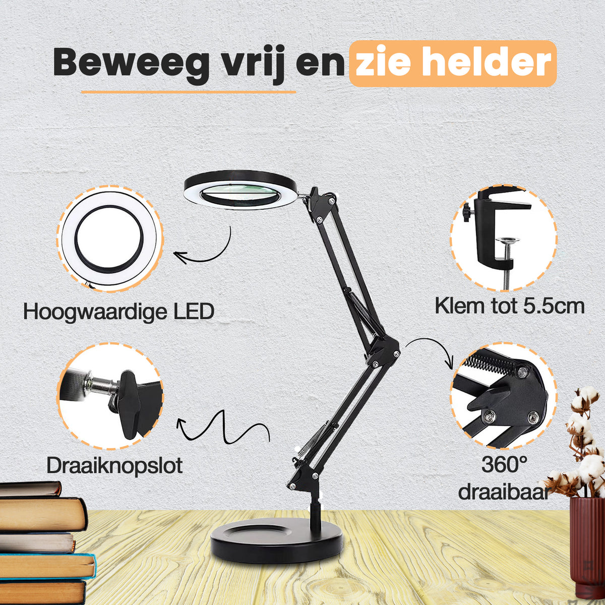 Loeplamp met led verlichting