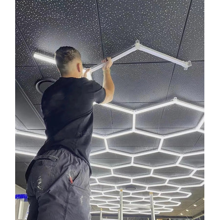 Hexagon plafond verlichting