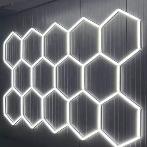 Hexagon plafond verlichting