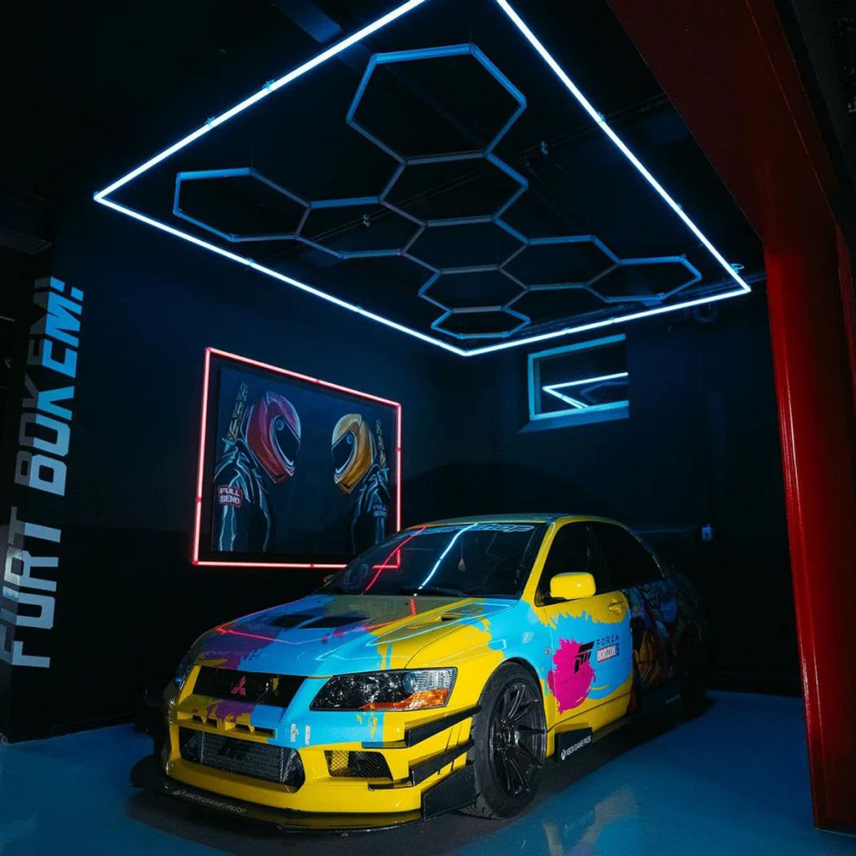 Hexagon plafond verlichting
