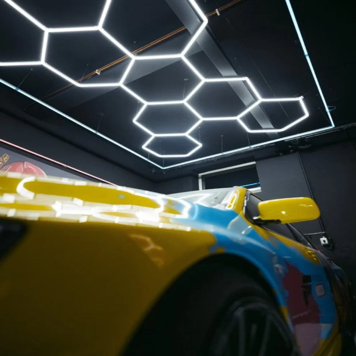 Hexagon plafond verlichting