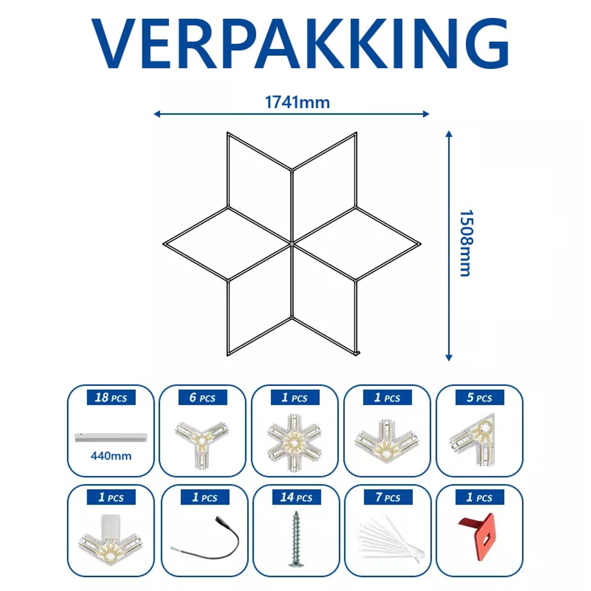 Hexagon plafond verlichting